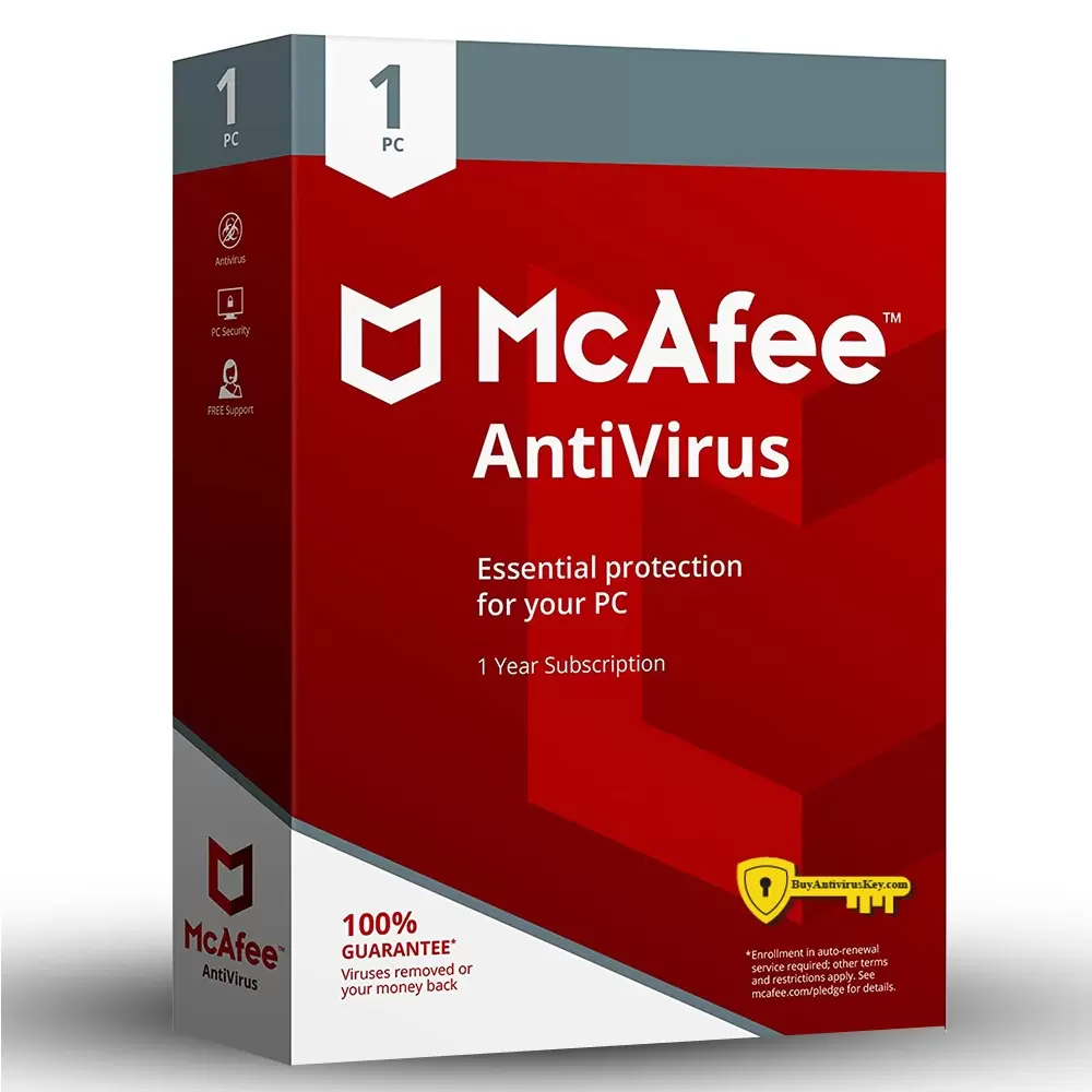 Renew McAfee Antivirus 1 User - 1 Year